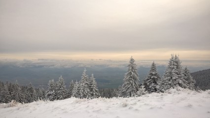 Mountains covered in snow during deep winter. Slovakia
