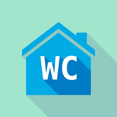 Long shadow house with    the text WC