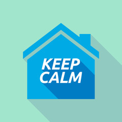 Long shadow house with    the text KEEP CALM