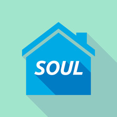 Long shadow house with    the text SOUL