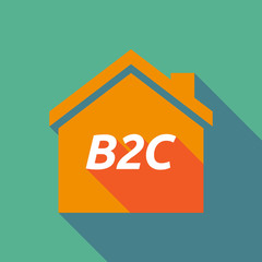 Long shadow house with    the text B2C