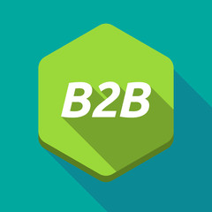 Long shadow hexagon with    the text B2B