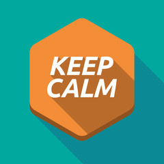 Long shadow hexagon with    the text KEEP CALM