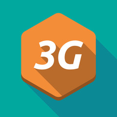 Long shadow hexagon with    the text 3G