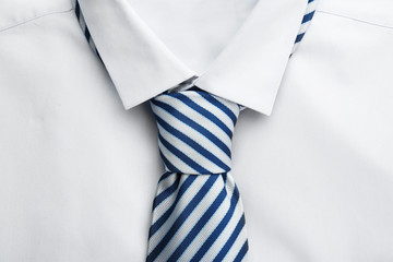 New man shirt with tie, closeup