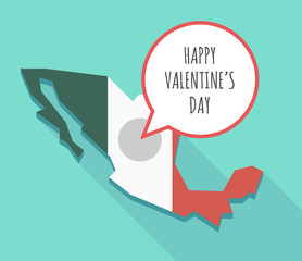 Vector of Mexico map with    the text HAPPY VALENTINES DAY
