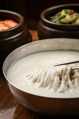 kong guksu. Noodles in Cold Soybean Soup. 