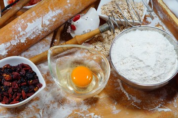 products to the baking of the cake and cookies, preparation for baking