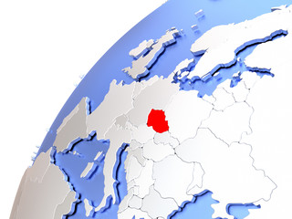 Fototapeta premium Czech republic on modern shiny globe