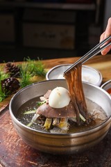 mul naengmyeon. korean style cold noodles