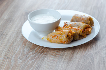 Homemade cabbage rolls