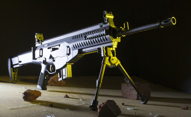 Assault rifle in the dark