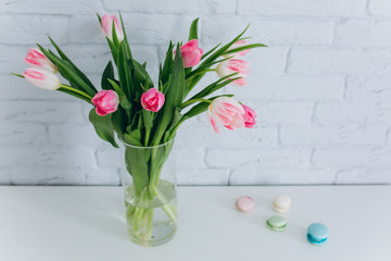 Tulips and macaron on March 8th.