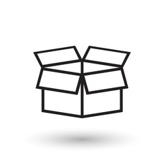 Open box icon. Shipping pack flat vector illustration on white background.