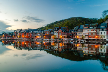 View of Dinant (Belgium) at evening.  - obrazy, fototapety, plakaty