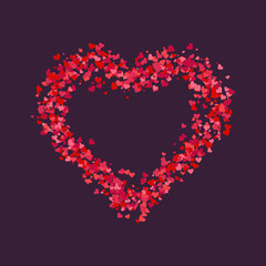 Valentines composition of the hearts. Vector illustration.