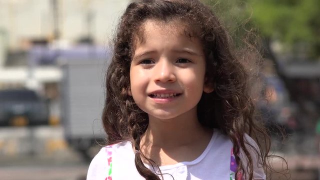 Little Girl Children Smiling And Waving