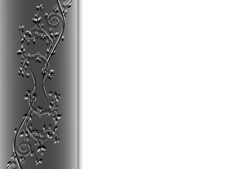 Abstract background with floral ornaments in grey tones, vector illustration