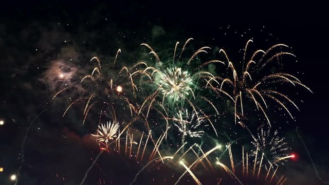 High quality video of fireworks in 4K