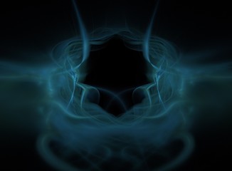 Fantasievolle symmetrische Rauchstruktur - blau
