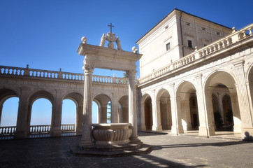 Fototapeta na wymiar Montecassino Abbey, religious and historic destination in Cassino. Italy