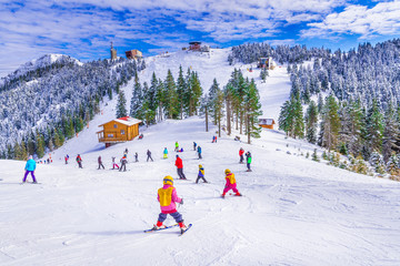 Ski slope in Poiana Brasov, Romania