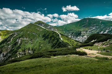 Fototapeta premium Peaks of Tatra Mountains seen from polish side