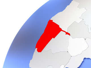 Fototapeta premium Namibia on modern shiny globe