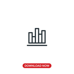 Bar graph icon vector