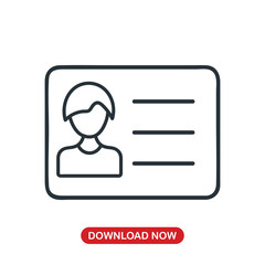 Female ID card icon vector