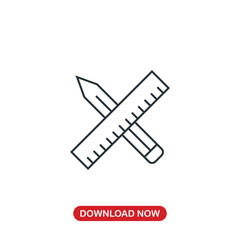 Ruler and pen icon vector