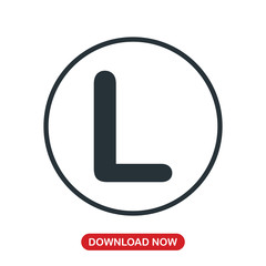 L letter icon vector