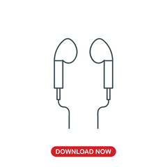 Earphones icon vector