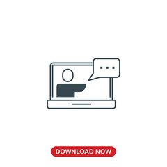 Online lectures icon vector