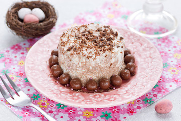 Easter cottage cheese dessert with chocolate