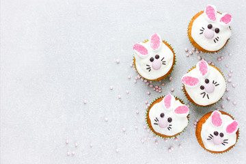 Fototapeta na wymiar Easter bunny cupcakes