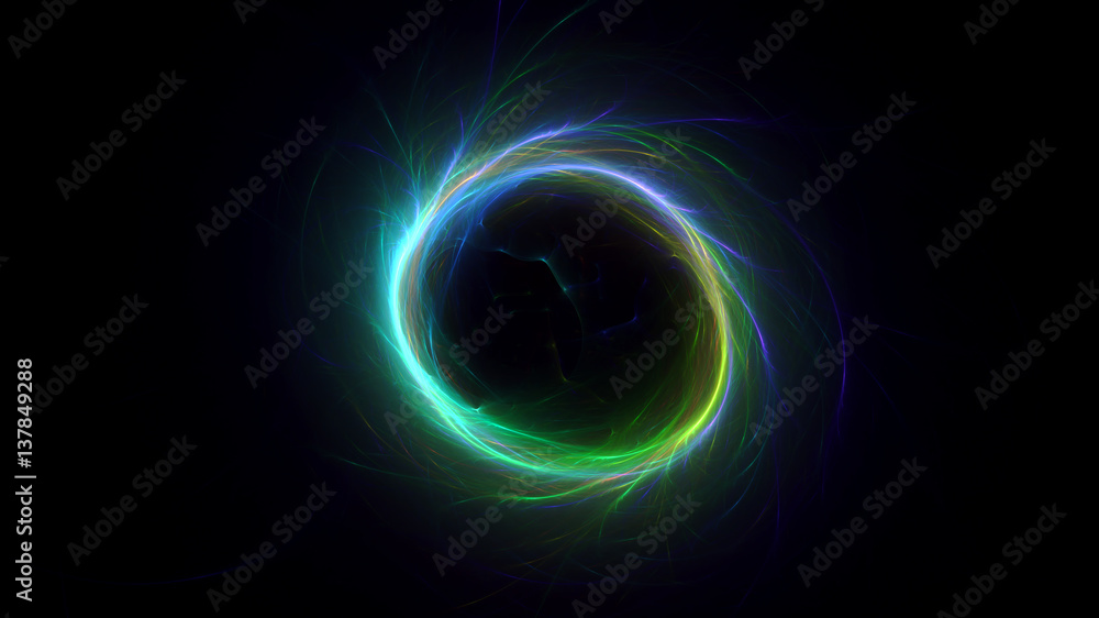 Poster 3d rendering abstract fractal light background