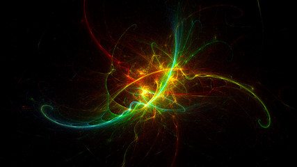 3D rendering abstract fractal light background