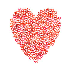 Obraz na płótnie Canvas Illustration of big heart shape filled with hearts
