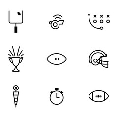 Football icons in line form