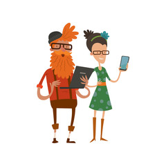 creative team people hipster business landing page website profile design studio designer art-director character set collection vector illustration