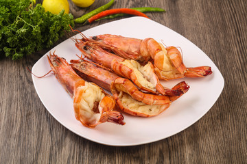 Grilled tiger prawn