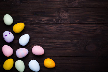 Fototapeta na wymiar Easter eggs painted in colors