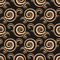 Vector seamless pattern with curls and swirls