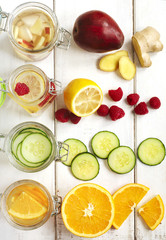 Healthy Spa Water with Fruit and vegetable.