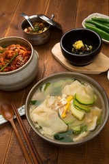 sujebi. Hand-pulled Dough Soup 