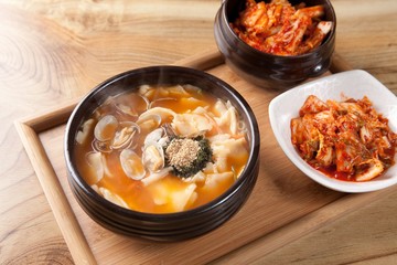 eolkeun sujebi.  Spicy Handpulled Dough Soup.