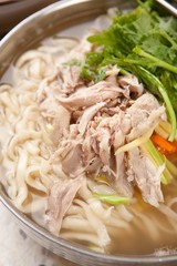 dak kalguksu. Noodle Soup with Chicken 
