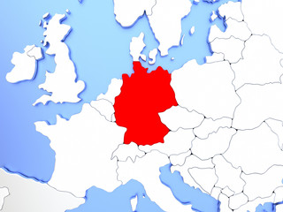 Germany in red on map