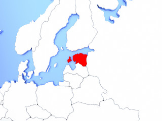 Estonia in red on map
